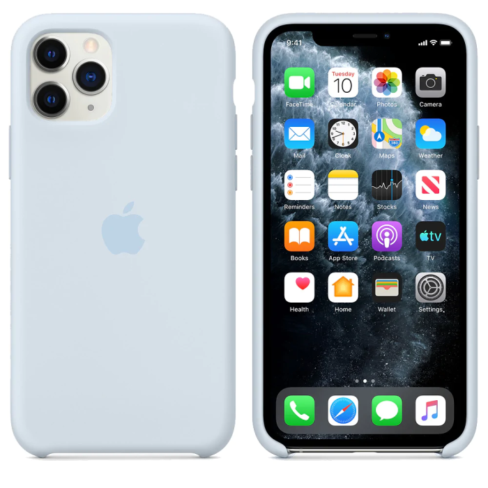Liquid silicone phone case all-inclusive for apple 13promax protective case iphone12 drop-resistant 11promax (sky blue)