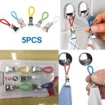 Pegs household 5 tea towel hanging clips clip on hooks loops hand towel hangers hanging clothes pegs kitchen bathroom organizer