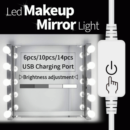 Canling usb led 12v vanity mirror makeup lamp 10  bulbs kit for dressing table stepless light 8w