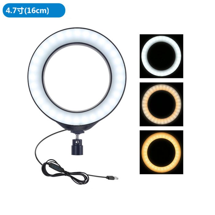 Puluz 4.7 inch usb 3 modes dimmable led ring vlogging photography video lights