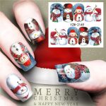 Christmas water nail stickers transfer decals sliders snowman deer halloween gel polish wraps nail decor