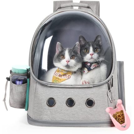 Small dog and cat bubble backpack carrier for outdoor adventures – clear view space capsule design for comfort and safety
