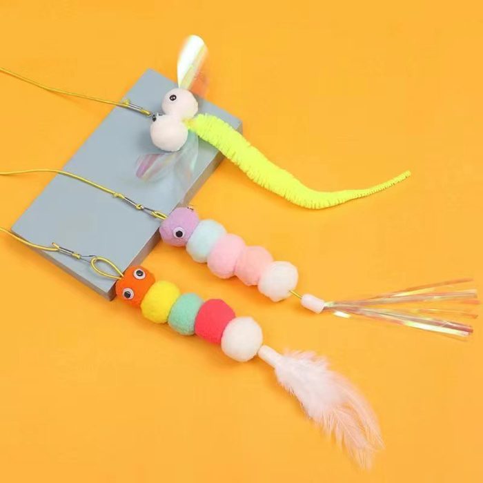 Cat toy interactive hanging simulation funny self-hey thing for cat kitten play teaser wand pet item accessories scratching post