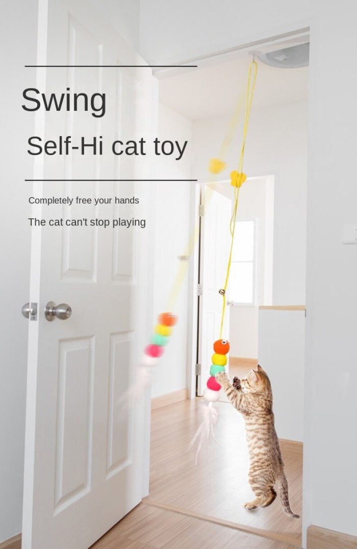 Cat toy interactive hanging simulation funny self-hey thing for cat kitten play teaser wand pet item accessories scratching post