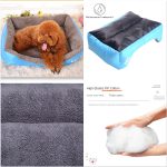 “comfy square plush pet bed for dogs and cats – available in medium to large sizes”