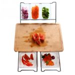 Detachable durable fruit cutting board multifunction food home hardware smooth bamboo kitchen with storage box vegetable