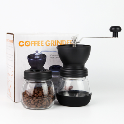 Transparent hand grinder adjustable ceramic core 304 stainless steel washable hand coffee machine kitchen appliance