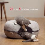 Interactive donut shaped cat tunnel toy – dual-use as a bed & play area for cats, ferrets, & rabbits