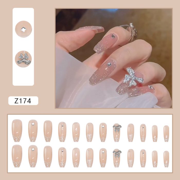 Fake nails fairy long wearing a broken diamond butterfly nail stickers detachable finished nail pieces nail stickers nails
