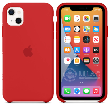 Liquid silicone mobile phone case all-inclusive for apple 13promax protective cover iphone12 anti-fall 11promax (red)