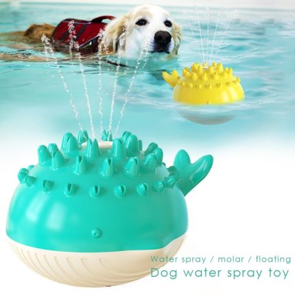 Dog interactive water jet toy molar teeth cleaning crocodile floating toy pet dog squeaker dog training toys pets accessories
