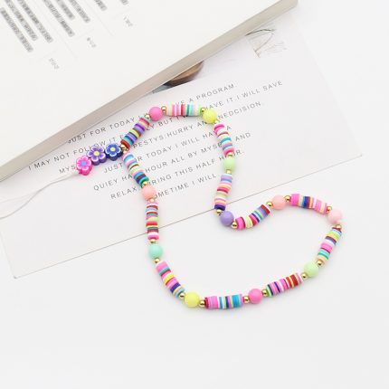 New mixed color soft pottery pearl mixed string bohemian simple style anti-drop function mobile phone chain