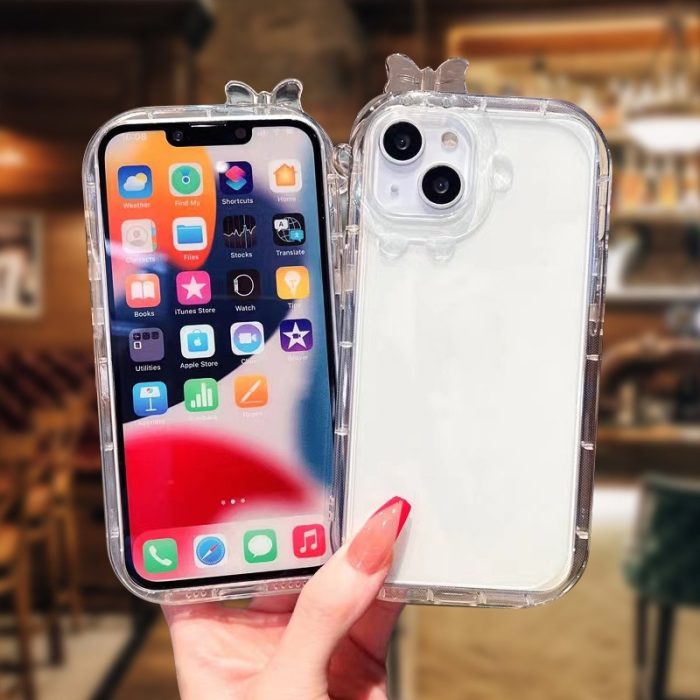 Applicable to ins apple 11pro phone case 14 small monster iphone13 transparent phone case