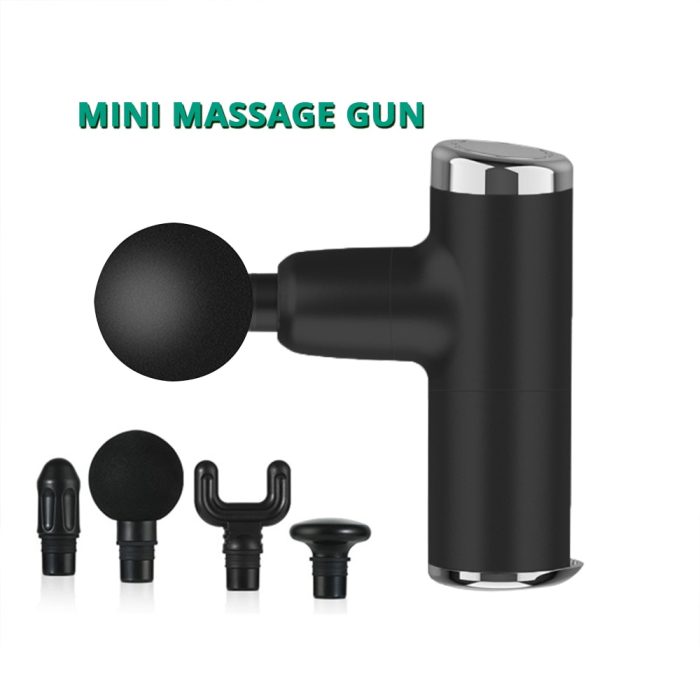Mini electric massage gun deep muscle fascial body massager gun tissue percussion small fitness equipment acid relief pain relax