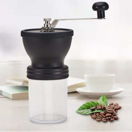 Transparent hand grinder adjustable ceramic core 304 stainless steel washable hand coffee machine kitchen appliance