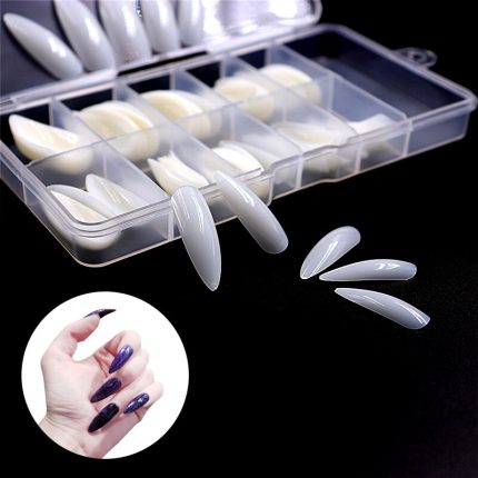 100pcs fake nail artificial press on long ballerina clear/natural/white false coffin nails
