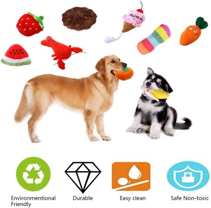 Hot plush squeaky bone dog toys bite-resistant clean dog chew puppy training toy soft banana carrot and vegetable pet supplies