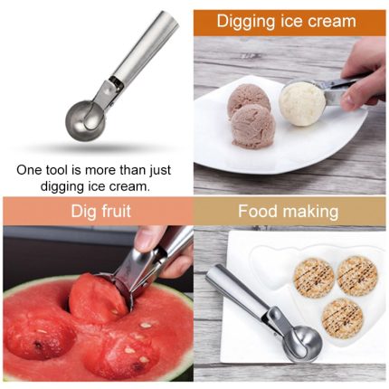 Stainless steel ice cream scoop – perfect for making delicious ice cream balls and fruit desserts
