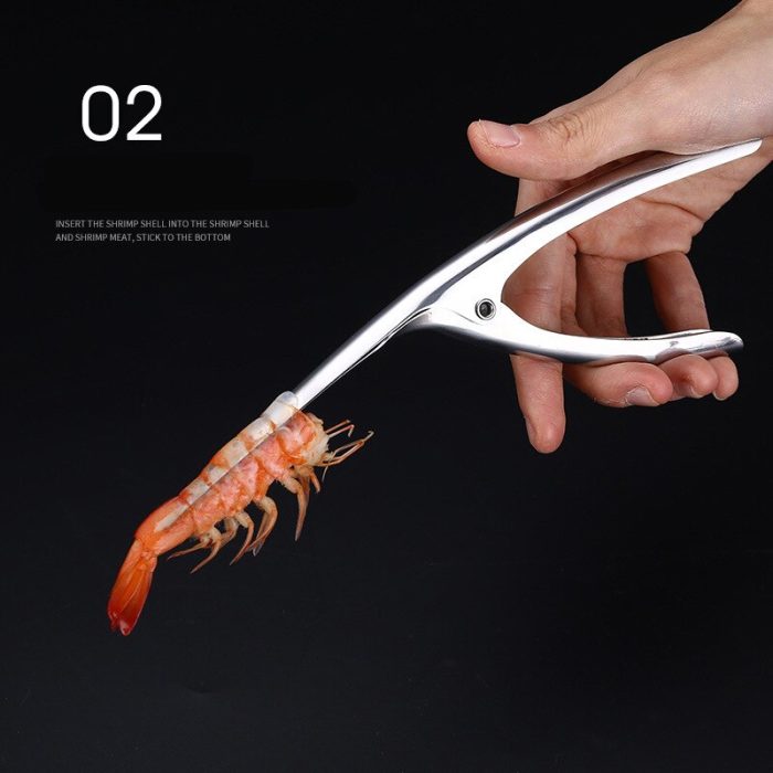 Stainless steel shrimp peeler – creative and convenient seafood cooking tool – kitchen gadget for easy shrimp peeling and preparation