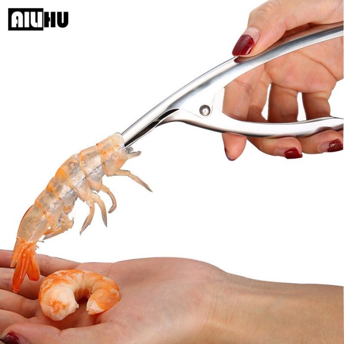 Stainless steel shrimp peeler – creative and convenient seafood cooking tool – kitchen gadget for easy shrimp peeling and preparation