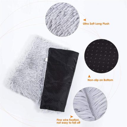 Long plush cat bed mats soft washable pet nest square fleece cushion puppy kitty mat cat sleeping bed for small large dogs cats