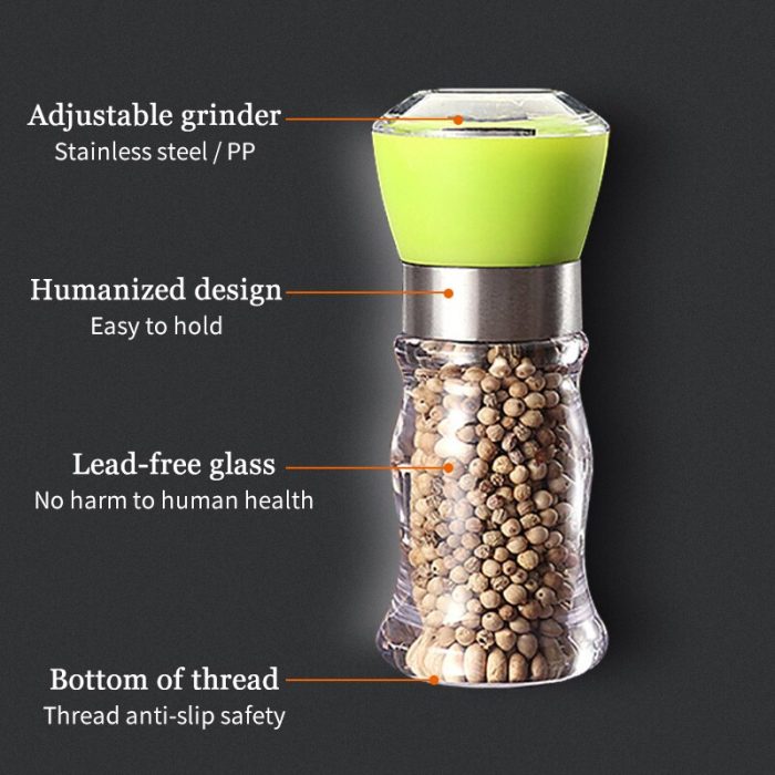 Spice up your meals with our manual salt and pepper mill grinder – essential kitchen gadget