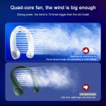 Mini neck fan portable bladeless usb rechargeable mute sports fans outdoor ventilador portatil abanico silent cooling