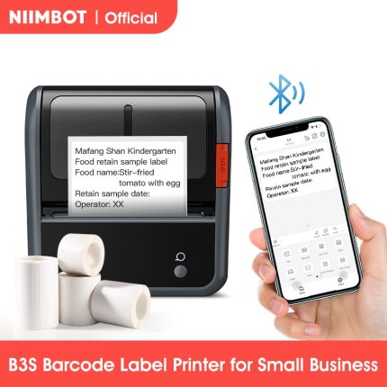 Niimbot b3s wireless thermal sticker maker – 3 inch barcode label printer and pocket label maker for clothing, jewelry, mailing, and commercial use (model b3s)