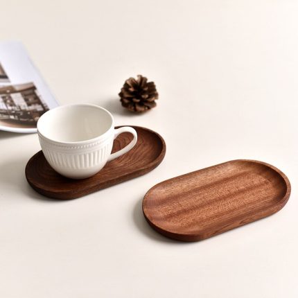 Natural wood plate for food dessert tea oval tray