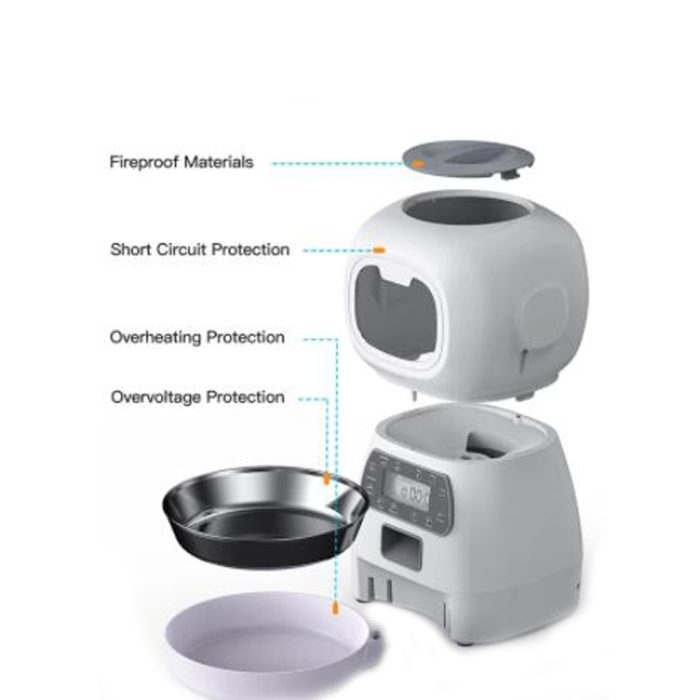 New automatic smart pet feeder and slow dispenser with fixed time and amount settings – ideal for cat and dog travel supplies