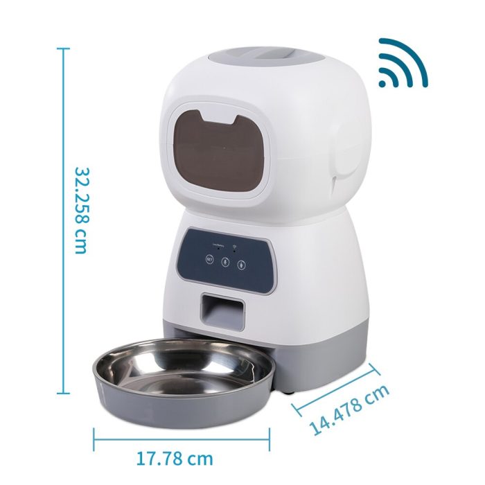 New wifi mobile phone smart pet feeder cat dog food automatic dispenser cat dog app control timing food bowl scientific feeding