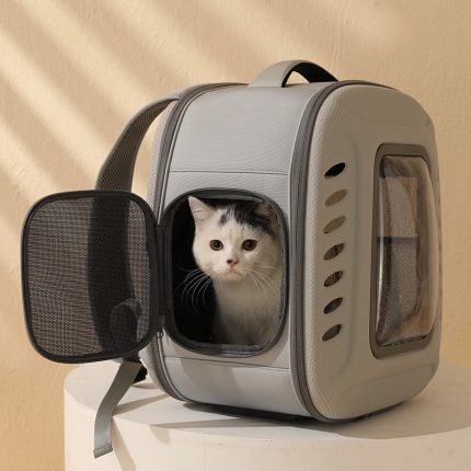 Breathable pet cat carrier backpack for small dogs and cats – portable, foldable, and comfortable shoulder bag for outdoor travel