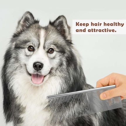 Pet dematting comb stainless steel dog grooming brush for cats gently flea removes loose tangles and knots accessories tools