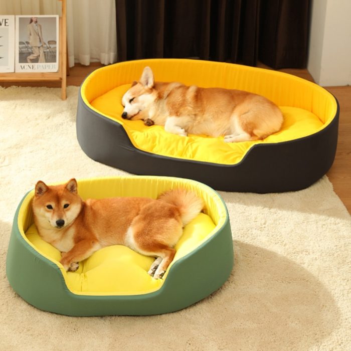 Warm and waterproof pet dog bed with cushion – perfect for small, medium and large dogs, ideal sleeping beds, baskets and kennel mats