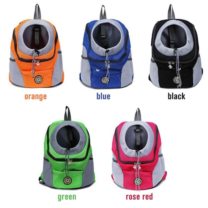 Comfortable double-shoulder pet dog carrier backpack for outdoor travel – portable and convenient for your furry companion