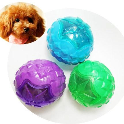 Interactive dog toys set: treat dispensing puzzle, chewy ball, audio dumbbell and glowing luminous ball