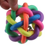 Colorful rubber chewing and training ball toy for dogs and puppies