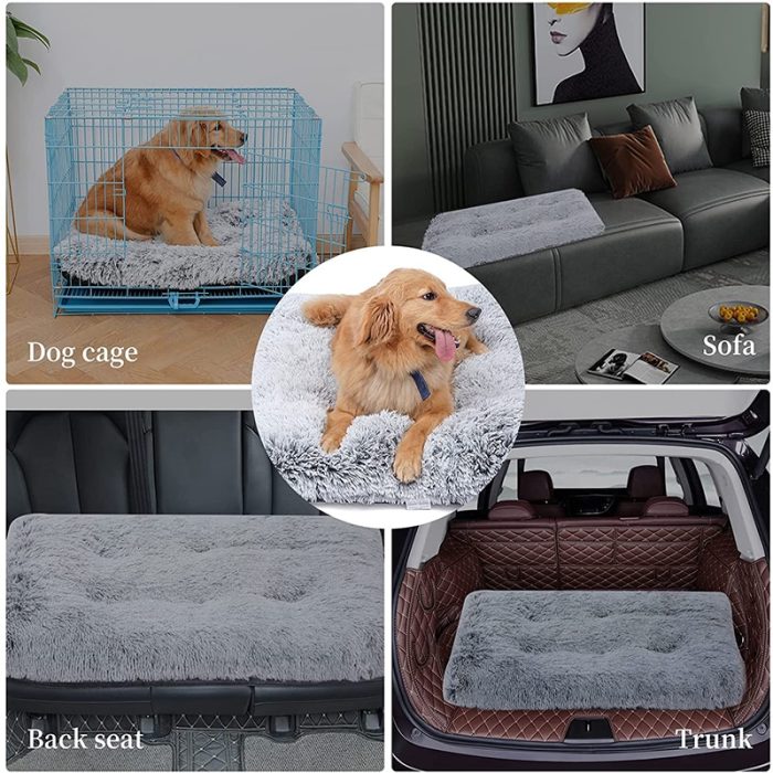 Plush dog bed mat – super soft and removable cat bed for small, medium, and large dogs, ideal for claming and comfort