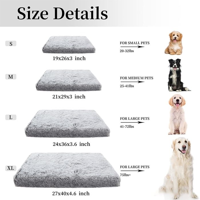Plush dog bed mat – super soft and removable cat bed for small, medium, and large dogs, ideal for claming and comfort