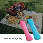 Portable picnic tableware bag 14 colors outdoor tableware storage box