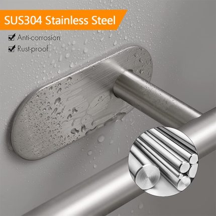 Stainless steel punch-free toilet paper holder – bathroom towel rack and accessories