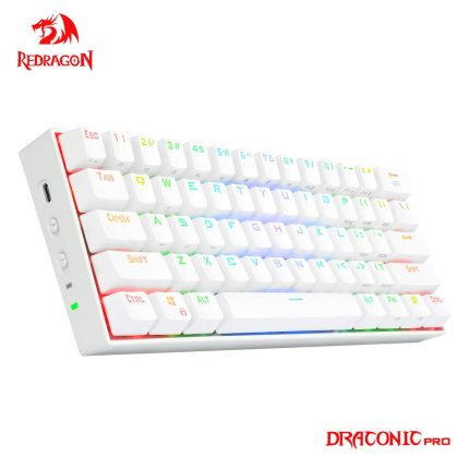 Draconic pro k530 rgb mechanical gaming keyboard – 61 keys with bluetooth 5.0, wireless 2.4g, and usb 3 modes