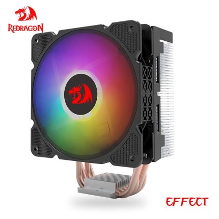 Efficient and silent cooling with effect cc-2000 cpu cooler – 4 copper heatpipes, 120mm pwm rgb led fan, compatible with pc 115x/1366/2011/am4 and 130w