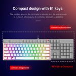 Get your game on with fizz k617 rgb mini mechanical gaming keyboard – 61 keys, red switch, detachable usb cable for computer pc and laptop gaming