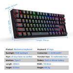 Redragon kumara pro k552p rgb mechanical gaming keyboard – 87 keys, bluetooth/wireless 2.4g/wired 3 modes for gamers & computers