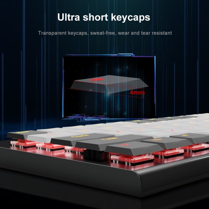 Redragon soraka k647 rgb usb mini slim ultra-thin designed wired mechanical gaming keyboard red switch 61 keys for compute pc