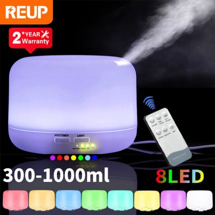 Electric aroma diffuser and humidifier – ultrasonic cool mist maker with led lights