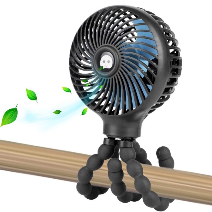Gadgend stroller fan hand held rechargeable usb bladeless small folding fans mini ventilator silent table outdoor cooler neck fan