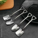 Retro shovel bar spoon: creative 304 stainless steel spoon for coffee, watermelon, and ice cream – perfect kitchen gadget and gift idea