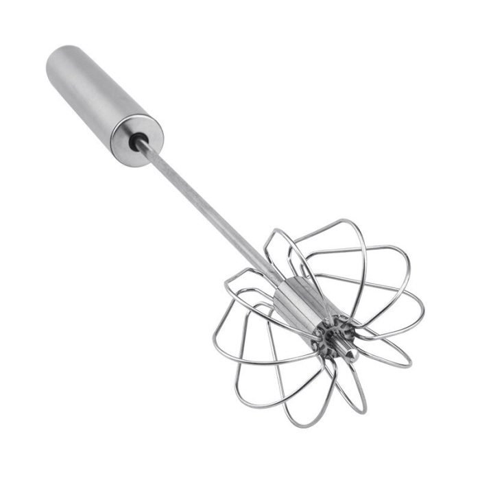 Effortless egg beating and mixing with our self-rotating manual egg beater